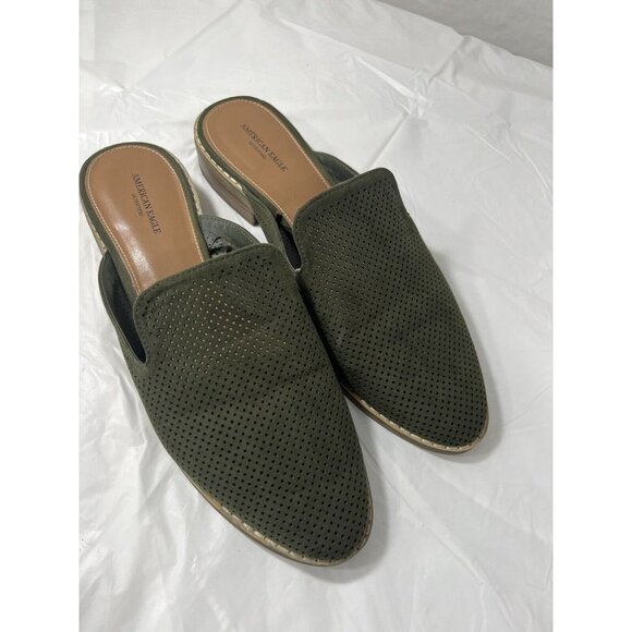 American Eagle Outfitters Shoes - American Eagle Green Mules Flats Womens Size 9 Perforated Shoes
